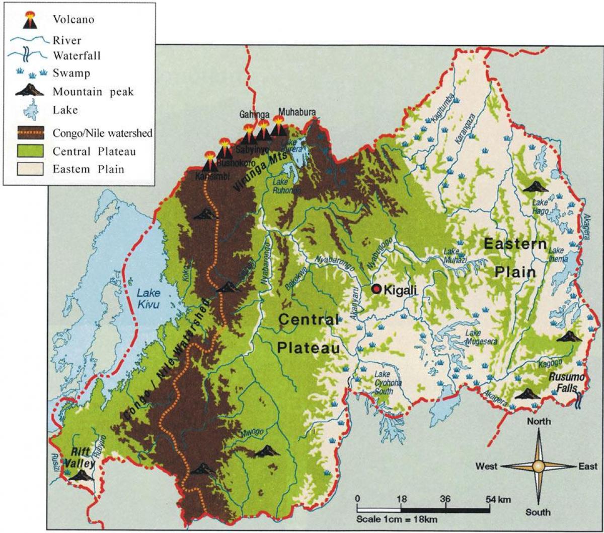 földrajzi térkép Ruanda