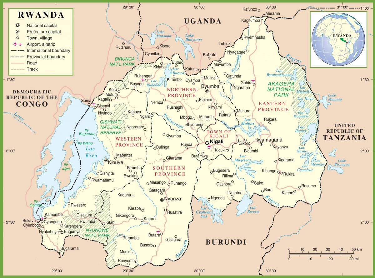 térkép Ruanda politikai