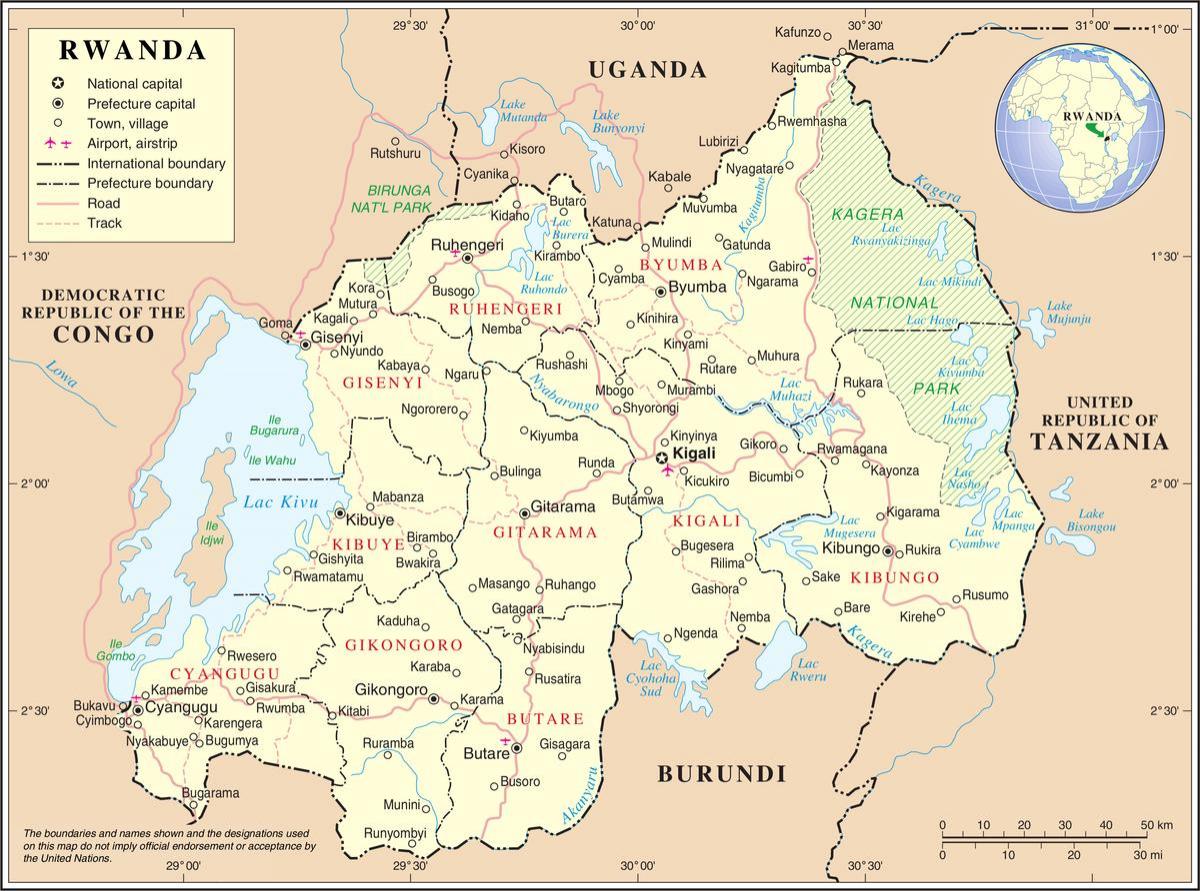 térkép térkép Ruanda környező országokban