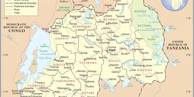 Térkép térkép Ruanda környező országokban